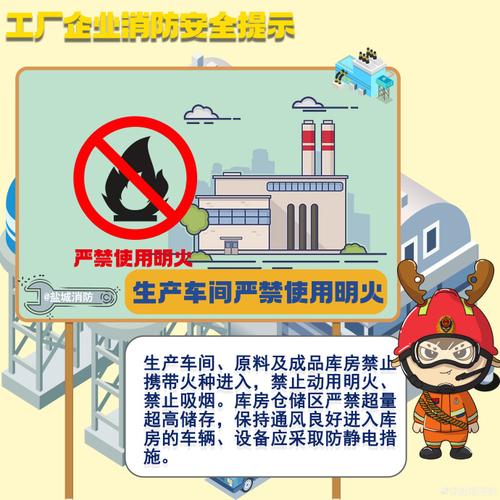 工厂企业内可燃物多,厂房耐火等级低,一旦
